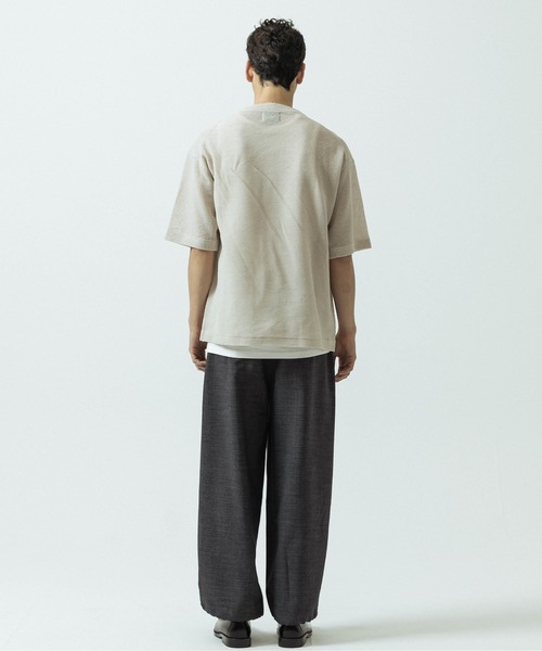 SLICK(スリック)の「【SLICK/スリック】Linen Mix Sheer Mesh Knit T-Shirt/リネンミックス シアーメッシュニットTシャツ(ニット/セーター・メンズ・ブラック/ブルー/ブラウン/キナリ・1/2/3)」の15枚目の写真
