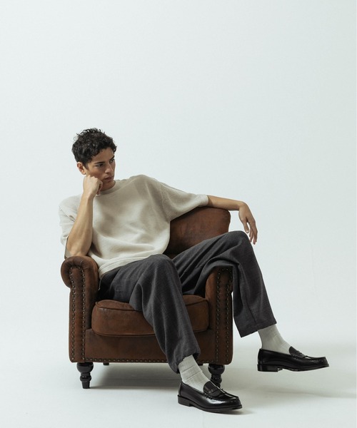SLICK(スリック)の「【SLICK/スリック】Linen Mix Sheer Mesh Knit T-Shirt/リネンミックス シアーメッシュニットTシャツ(ニット/セーター・メンズ・ブラック/ブルー/ブラウン/キナリ・1/2/3)」の16枚目の写真