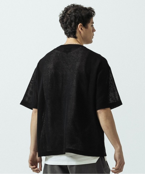 SLICK(スリック)の「【SLICK/スリック】Linen Mix Sheer Mesh Knit T-Shirt/リネンミックス シアーメッシュニットTシャツ(ニット/セーター・メンズ・ブラック/ブルー/ブラウン/キナリ・1/2/3)」の20枚目の写真