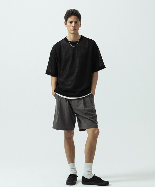 SLICK(スリック)の「【SLICK/スリック】Linen Mix Sheer Mesh Knit T-Shirt/リネンミックス シアーメッシュニットTシャツ(ニット/セーター・メンズ・ブラック/ブルー/ブラウン/キナリ・1/2/3)」の21枚目の写真