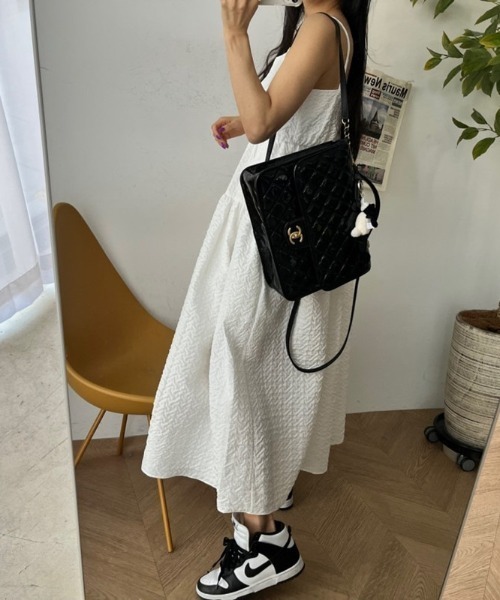 FREE STYLISTS(フリー スタイリスト)の「YUGA_YGMC Korean-style seersucker Tiered Flare Dress(ワンピース・レディース・ホワイト・FREE)」の4枚目の写真