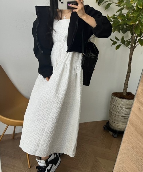 FREE STYLISTS(フリー スタイリスト)の「YUGA_YGMC Korean-style seersucker Tiered Flare Dress(ワンピース・レディース・ホワイト・FREE)」の13枚目の写真