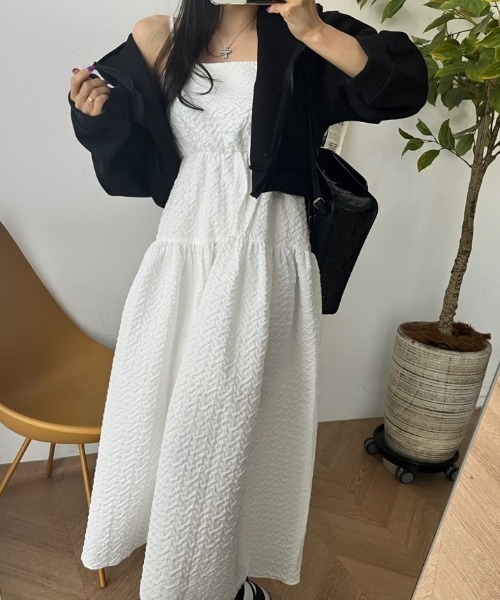 FREE STYLISTS(フリー スタイリスト)の「YUGA_YGMC Korean-style seersucker Tiered Flare Dress(ワンピース・レディース・ホワイト・FREE)」の14枚目の写真