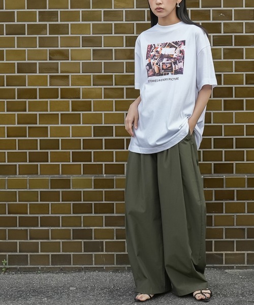 mili an deni(ミリアンデニ)の「半袖カラーフォトプリントTシャツ(Tシャツ/カットソー・レディース・ブラック/オフホワイト/チャコールグレー・M/L)」の12枚目の写真