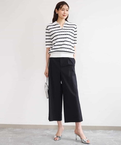 MK MICHEL KLEIN（エムケーミッシェルクラン）の「[洗える]衿付きスキッパーデザインニット（ニット/セーター・レディース・ホワイト系その他/ベージュ系その他/ブラック・38）」の6枚目の写真