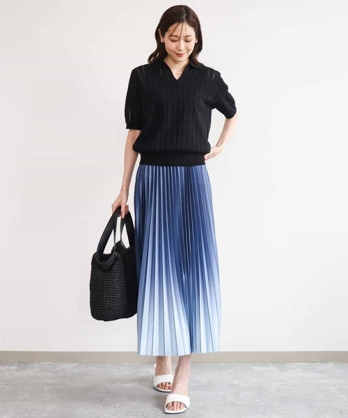 MK MICHEL KLEIN（エムケーミッシェルクラン）の「[洗える]衿付きスキッパーデザインニット（ニット/セーター・レディース・ホワイト系その他/ベージュ系その他/ブラック・38）」の18枚目の写真