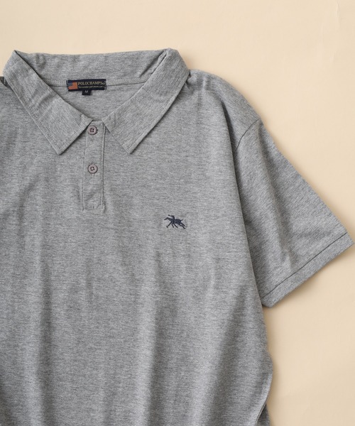 POLOCHAMPS(ポロチャンプス)の「POLOCHAMPS ポロシャツ 半袖(ポロシャツ・メンズ・ネイビー/チャコール/オフホワイト/杢グレー/ダークグリーン/ブラック・M/L/XL)」の3枚目の写真
