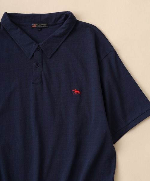 POLOCHAMPS(ポロチャンプス)の「POLOCHAMPS ポロシャツ 半袖(ポロシャツ・メンズ・ネイビー/チャコール/オフホワイト/杢グレー/ダークグリーン/ブラック・M/L/XL)」の6枚目の写真
