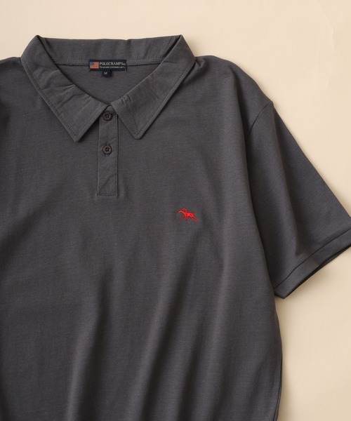POLOCHAMPS(ポロチャンプス)の「POLOCHAMPS ポロシャツ 半袖(ポロシャツ・メンズ・ネイビー/チャコール/オフホワイト/杢グレー/ダークグリーン/ブラック・M/L/XL)」の4枚目の写真