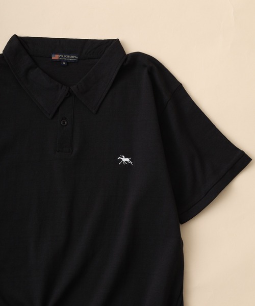 POLOCHAMPS(ポロチャンプス)の「POLOCHAMPS ポロシャツ 半袖(ポロシャツ・メンズ・ネイビー/チャコール/オフホワイト/杢グレー/ダークグリーン/ブラック・M/L/XL)」の2枚目の写真