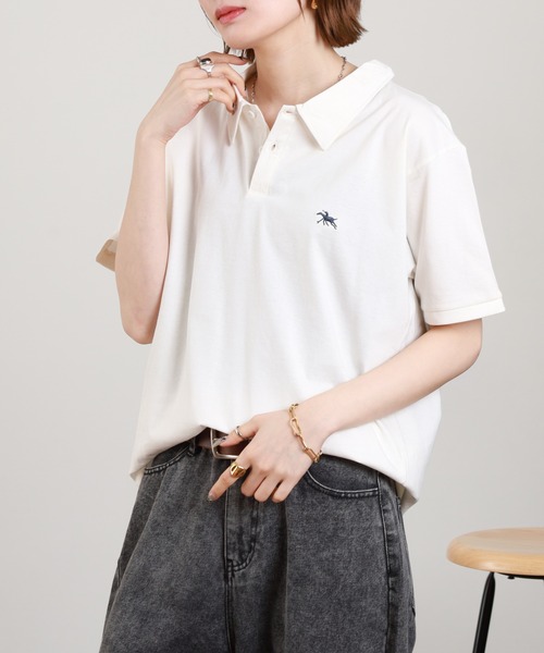POLOCHAMPS(ポロチャンプス)の「POLOCHAMPS ポロシャツ 半袖(ポロシャツ・メンズ・ネイビー/チャコール/オフホワイト/杢グレー/ダークグリーン/ブラック・M/L/XL)」の20枚目の写真