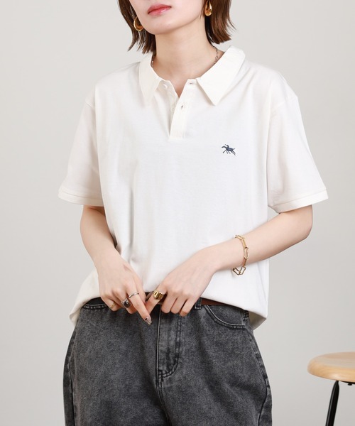 POLOCHAMPS(ポロチャンプス)の「POLOCHAMPS ポロシャツ 半袖(ポロシャツ・メンズ・ネイビー/チャコール/オフホワイト/杢グレー/ダークグリーン/ブラック・M/L/XL)」の21枚目の写真