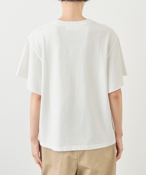 ROPE' PICNIC（ロペピクニック）の「カレッジロゴプリントフレアスリーブピグメントTシャツ/リンクコーデ（Tシャツ/カットソー・レディース・チャコールグレー/ホワイト・FREE）」の16枚目の写真