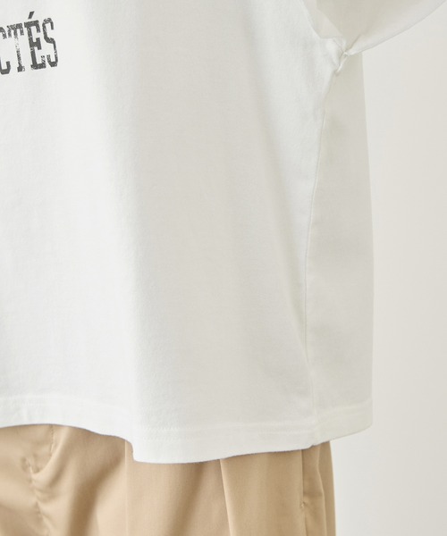 ROPE' PICNIC（ロペピクニック）の「カレッジロゴプリントフレアスリーブピグメントTシャツ/リンクコーデ（Tシャツ/カットソー・レディース・チャコールグレー/ホワイト・FREE）」の19枚目の写真