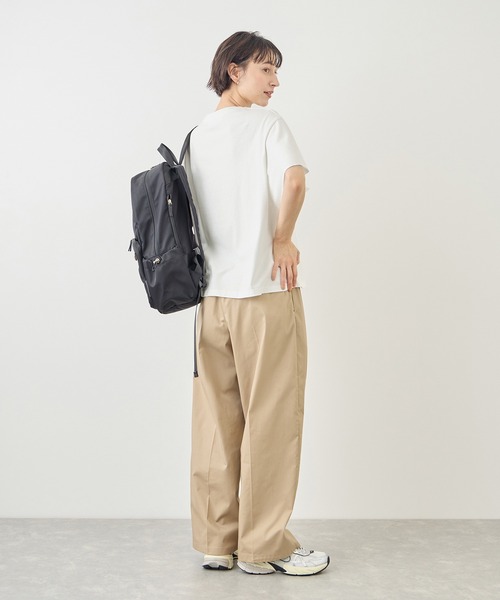 ROPE' PICNIC（ロペピクニック）の「カレッジロゴプリントフレアスリーブピグメントTシャツ/リンクコーデ（Tシャツ/カットソー・レディース・チャコールグレー/ホワイト・FREE）」の10枚目の写真