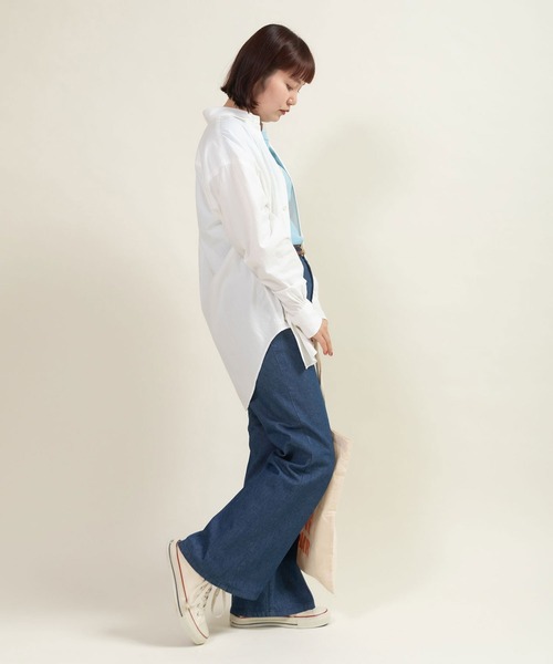 CHILD WOMAN(チャイルドウーマン)の「オックス ナチュラルトリプルワッシャー レギュラーBIGシャツ(シャツ/ブラウス・レディース・ネイビー/ホワイト・FREE)」の20枚目の写真