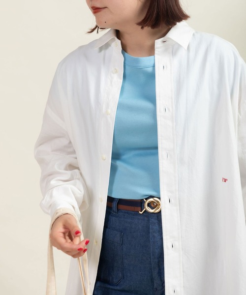 CHILD WOMAN(チャイルドウーマン)の「オックス ナチュラルトリプルワッシャー レギュラーBIGシャツ(シャツ/ブラウス・レディース・ネイビー/ホワイト・FREE)」の13枚目の写真