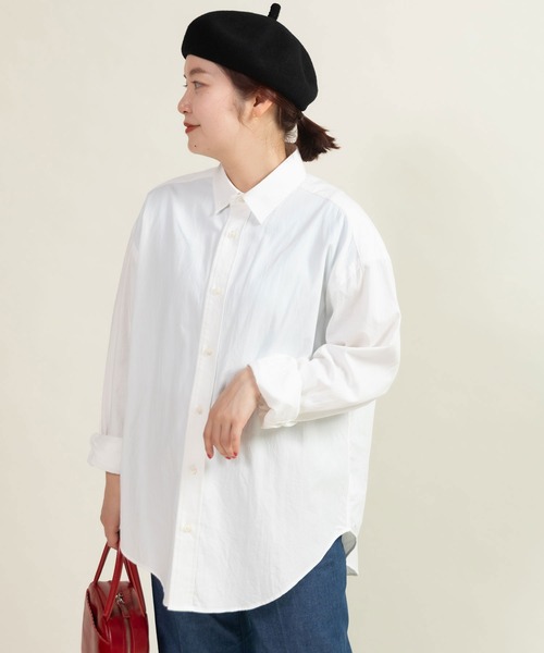 CHILD WOMAN(チャイルドウーマン)の「オックス ナチュラルトリプルワッシャー レギュラーBIGシャツ(シャツ/ブラウス・レディース・ネイビー/ホワイト・FREE)」の22枚目の写真