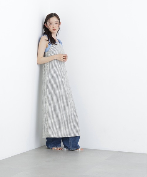 N.（N. Natural Beauty Basic）（エヌエヌナチュラルビューティーベーシック）の「【セットアップ可能】チェックキャミワンピース（ワンピース・レディース・ホワイト系その他/ブラック系その他2・MEDIUM/P/S）」の8枚目の写真
