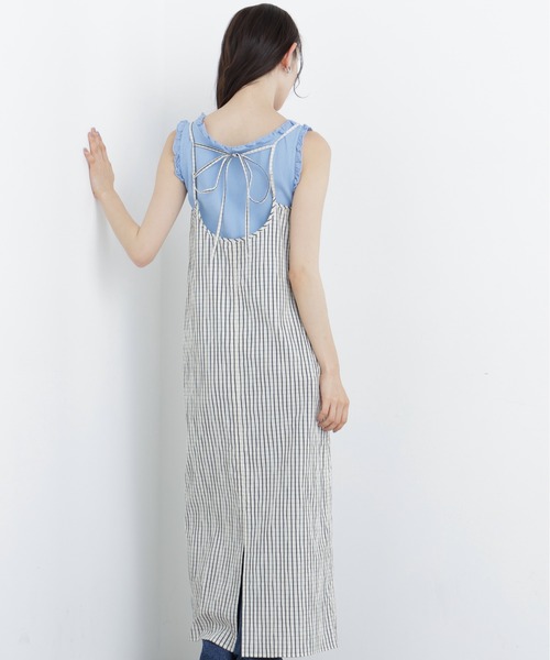 N.（N. Natural Beauty Basic）（エヌエヌナチュラルビューティーベーシック）の「【セットアップ可能】チェックキャミワンピース（ワンピース・レディース・ホワイト系その他/ブラック系その他2・MEDIUM/P/S）」の9枚目の写真