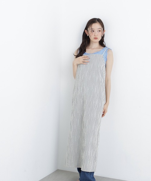 N.（N. Natural Beauty Basic）（エヌエヌナチュラルビューティーベーシック）の「【セットアップ可能】チェックキャミワンピース（ワンピース・レディース・ホワイト系その他/ブラック系その他2・MEDIUM/P/S）」の11枚目の写真
