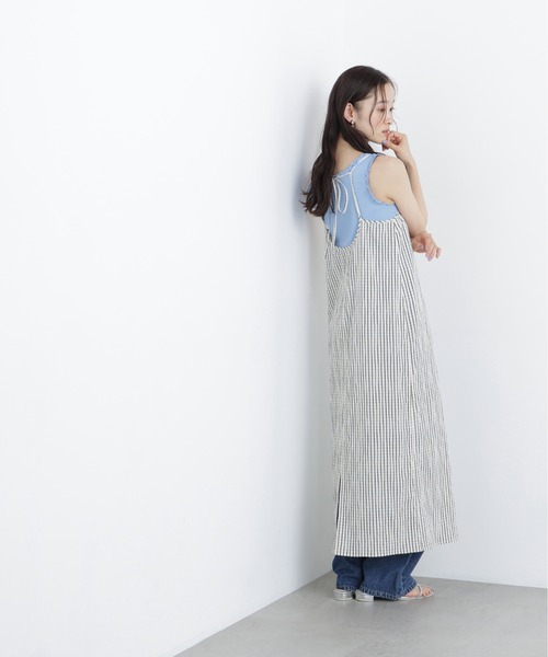 N.（N. Natural Beauty Basic）（エヌエヌナチュラルビューティーベーシック）の「【セットアップ可能】チェックキャミワンピース（ワンピース・レディース・ホワイト系その他/ブラック系その他2・MEDIUM/P/S）」の12枚目の写真