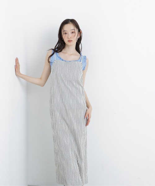 N.（N. Natural Beauty Basic）（エヌエヌナチュラルビューティーベーシック）の「【セットアップ可能】チェックキャミワンピース（ワンピース・レディース・ホワイト系その他/ブラック系その他2・MEDIUM/P/S）」の13枚目の写真