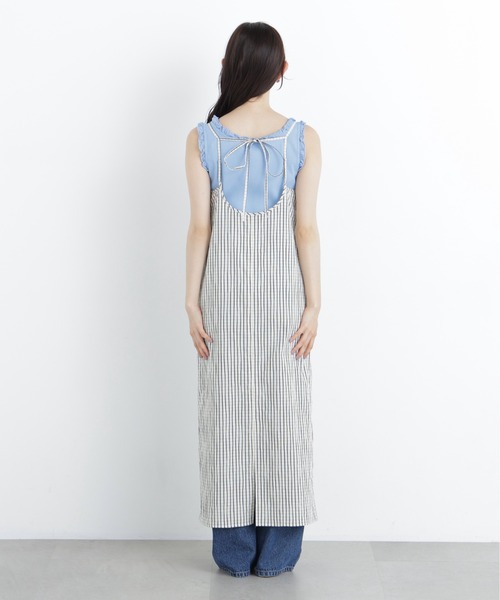 N.（N. Natural Beauty Basic）（エヌエヌナチュラルビューティーベーシック）の「【セットアップ可能】チェックキャミワンピース（ワンピース・レディース・ホワイト系その他/ブラック系その他2・MEDIUM/P/S）」の15枚目の写真