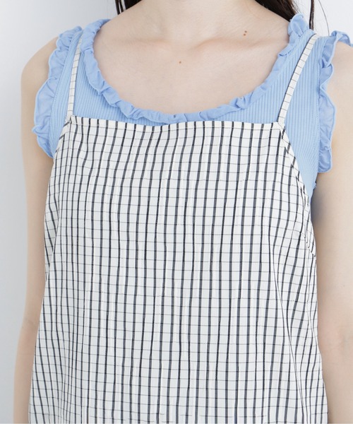 N.（N. Natural Beauty Basic）（エヌエヌナチュラルビューティーベーシック）の「【セットアップ可能】チェックキャミワンピース（ワンピース・レディース・ホワイト系その他/ブラック系その他2・MEDIUM/P/S）」の16枚目の写真