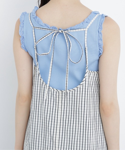 N.（N. Natural Beauty Basic）（エヌエヌナチュラルビューティーベーシック）の「【セットアップ可能】チェックキャミワンピース（ワンピース・レディース・ホワイト系その他/ブラック系その他2・MEDIUM/P/S）」の18枚目の写真