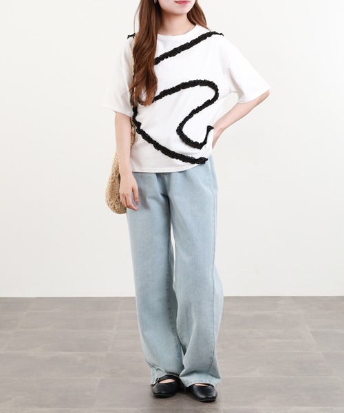 BARNDOOR(バーンドア)の「20/-天竺 フリルモチーフ Tシャツ 26SS 半袖(Tシャツ/カットソー・レディース・ブラック系2/ホワイト系1/ホワイト系2/ホワイト系3/ブラック系4/ブラック系1/ブラック系3/ホワイト系4・FREE)」の15枚目の写真