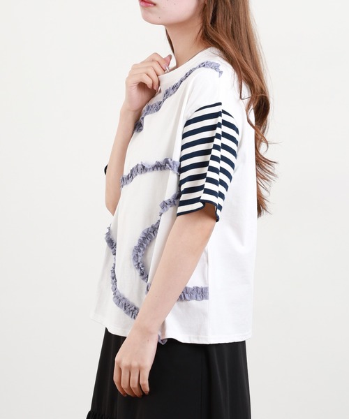 BARNDOOR(バーンドア)の「20/-天竺 フリルモチーフ Tシャツ 26SS 半袖(Tシャツ/カットソー・レディース・ブラック系2/ホワイト系1/ホワイト系2/ホワイト系3/ブラック系4/ブラック系1/ブラック系3/ホワイト系4・FREE)」の21枚目の写真
