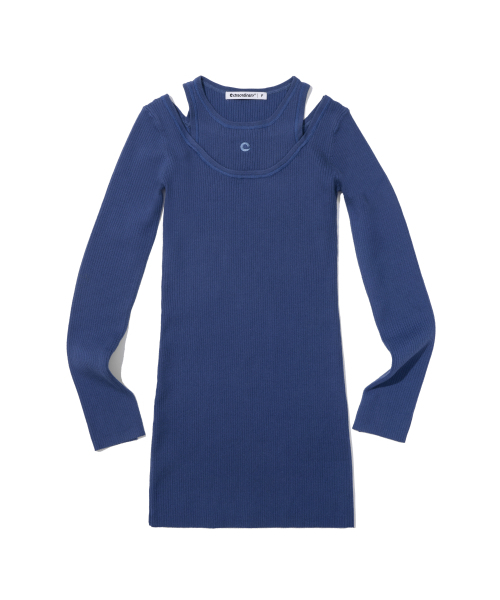 EXTRAORDINARY（エクストラオーディナリー）の「LAYERED LONG SLEEVE ONE-PIECE  BLUE（ワンピース・レディース・その他・F）」の2枚目の写真