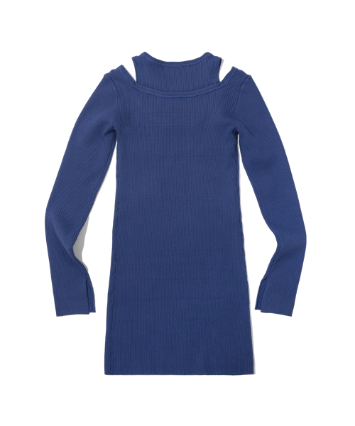 EXTRAORDINARY（エクストラオーディナリー）の「LAYERED LONG SLEEVE ONE-PIECE  BLUE（ワンピース・レディース・その他・F）」の3枚目の写真
