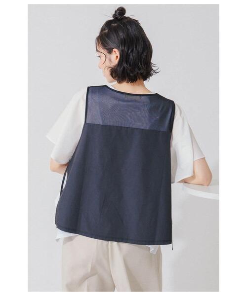 Park Slope NEWYORKER(パークスロープニューヨーカー)の「【着回し・シアー素材】シアー切替ノースリーブブラウス(シャツ/ブラウス・レディース・ブラウン/ブラック・MEDIUM/LARGE)」の22枚目の写真