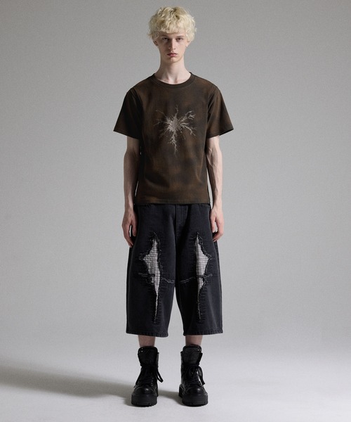 GRANCY(グランシー)の「【GRANCY】Rhinestone Crack Dirty Half-sleeve T-Shirt / ラインストーンクラックダーティ半袖Tシャツ(Tシャツ/カットソー・メンズ・ブラック/サンドベージュ・L/M/S)」の11枚目の写真