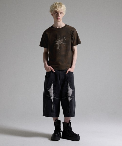 GRANCY(グランシー)の「【GRANCY】Rhinestone Crack Dirty Half-sleeve T-Shirt / ラインストーンクラックダーティ半袖Tシャツ(Tシャツ/カットソー・メンズ・ブラック/サンドベージュ・L/M/S)」の12枚目の写真