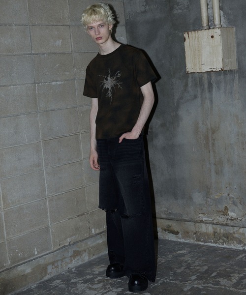 GRANCY(グランシー)の「【GRANCY】Rhinestone Crack Dirty Half-sleeve T-Shirt / ラインストーンクラックダーティ半袖Tシャツ(Tシャツ/カットソー・メンズ・ブラック/サンドベージュ・L/M/S)」の16枚目の写真