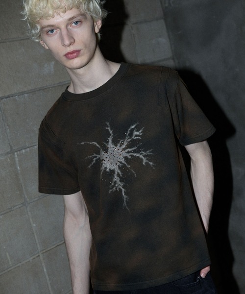 GRANCY(グランシー)の「【GRANCY】Rhinestone Crack Dirty Half-sleeve T-Shirt / ラインストーンクラックダーティ半袖Tシャツ(Tシャツ/カットソー・メンズ・ブラック/サンドベージュ・L/M/S)」の18枚目の写真