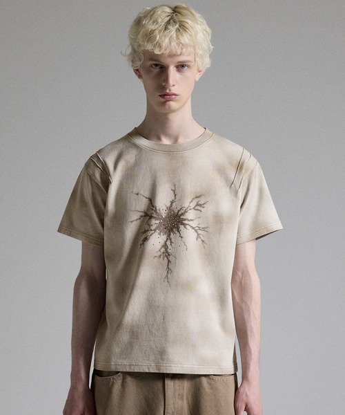 GRANCY(グランシー)の「【GRANCY】Rhinestone Crack Dirty Half-sleeve T-Shirt / ラインストーンクラックダーティ半袖Tシャツ(Tシャツ/カットソー・メンズ・ブラック/サンドベージュ・L/M/S)」の22枚目の写真