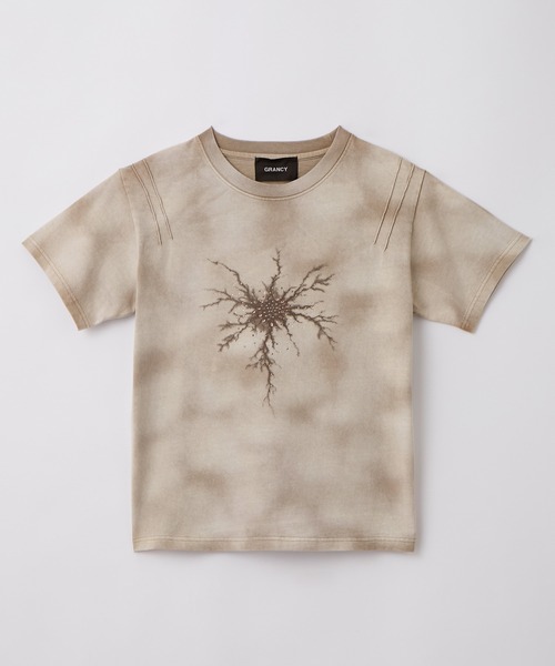 GRANCY(グランシー)の「【GRANCY】Rhinestone Crack Dirty Half-sleeve T-Shirt / ラインストーンクラックダーティ半袖Tシャツ(Tシャツ/カットソー・メンズ・ブラック/サンドベージュ・L/M/S)」の3枚目の写真