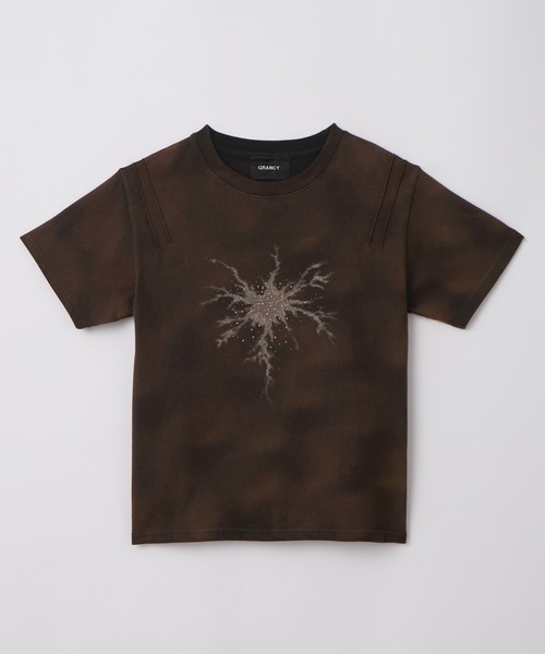 GRANCY(グランシー)の「【GRANCY】Rhinestone Crack Dirty Half-sleeve T-Shirt / ラインストーンクラックダーティ半袖Tシャツ(Tシャツ/カットソー・メンズ・ブラック/サンドベージュ・L/M/S)」の5枚目の写真