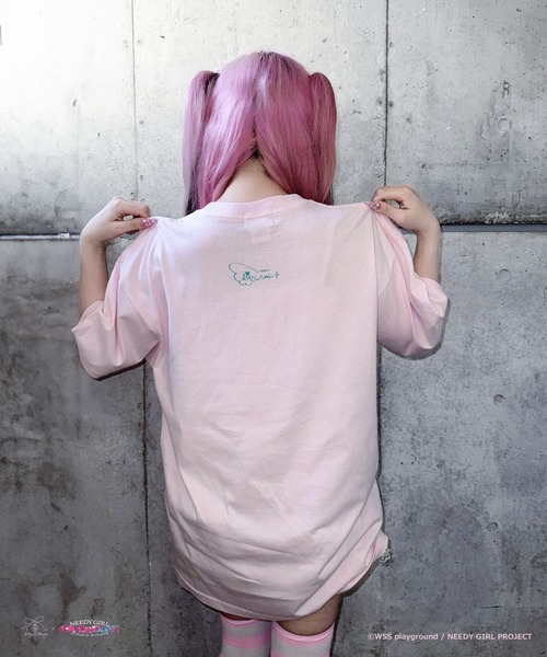Magia Charm(マギアチャーム)の「超てんちゃん&あめちゃん描き下ろしTシャツ(Tシャツ/カットソー・レディース・ピンク/ブラック・F)」の3枚目の写真