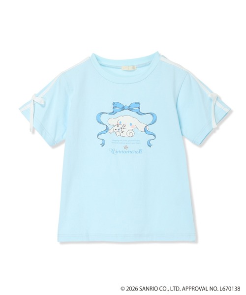 Amourire girl(アムリールガール)の「【サンリオキャラクターズコラボ】 シナモロールリボン半袖Tシャツ/カットソー(Tシャツ/カットソー・キッズ・ブラック/サックスブルー・160cm/150cm/140cm/130cm)」の17枚目の写真