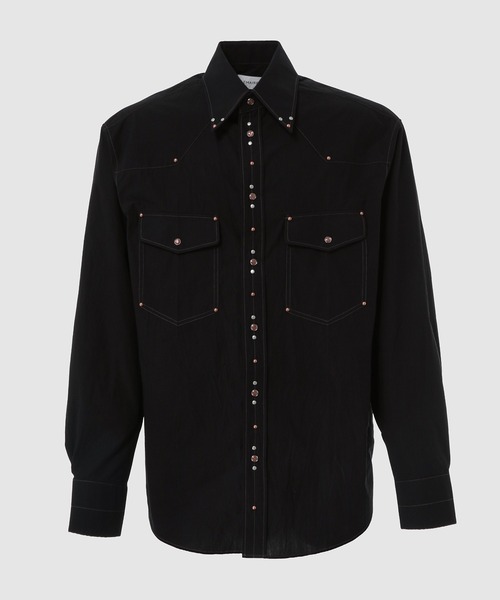 LEMAIRE(ルメール)の「SHIRT WITH STUDS(シャツ/ブラウス・メンズ・ブラック・44/46)」の1枚目の写真