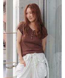 Ungrid | ヘンリーハーフスリーブTee(Tシャツ/カットソー)