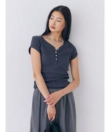 Ungrid | ヘンリーハーフスリーブTee(Tシャツ/カットソー)