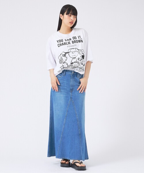 Healthy denim(ヘルシーデニム)の「【Healthy denim/ヘルシーデニム】デニムスカート/Apricot/アプリコット/マキシ丈/フレア(スカート・レディース・インディゴブルー・1/0)」の4枚目の写真
