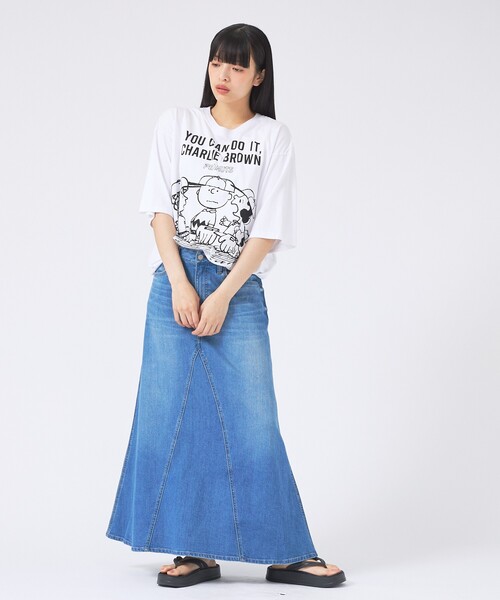 Healthy denim(ヘルシーデニム)の「【Healthy denim/ヘルシーデニム】デニムスカート/Apricot/アプリコット/マキシ丈/フレア(スカート・レディース・インディゴブルー・1/0)」の5枚目の写真