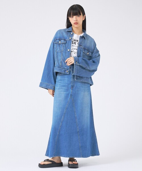 Healthy denim(ヘルシーデニム)の「【Healthy denim/ヘルシーデニム】デニムスカート/Apricot/アプリコット/マキシ丈/フレア(スカート・レディース・インディゴブルー・1/0)」の9枚目の写真